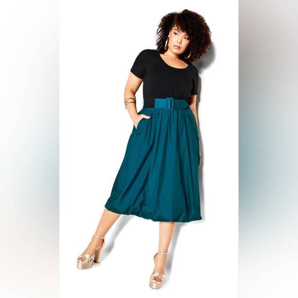 𝅺City chic Paris Days Dress - Teal - Picture 14 of 16